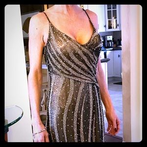Cassandra Stone beaded evening gown